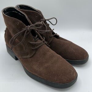 Talbots brown suede ankle booties, size 6AA